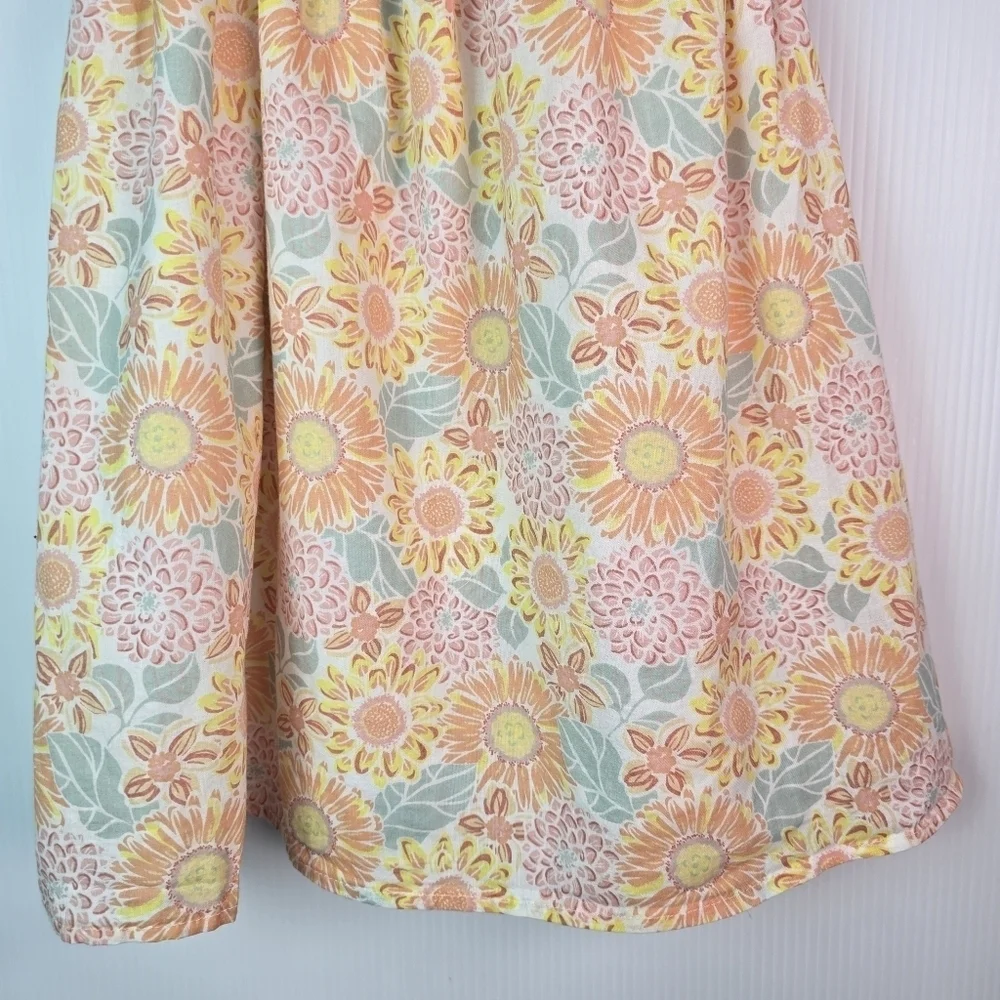 Tommy Bahama Girls Peach White Pink Sundress with Spaghetti Straps Size 5 Summer